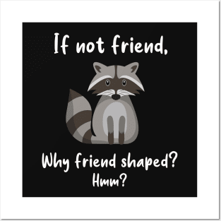 Raccoon Friend Shaped Posters and Art